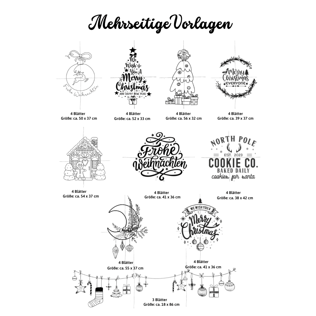 Fensterbilder Vorlagen-Buch für Kreidemarker Digital Download